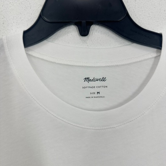 Madewell Softfade Cotton Tee White Crewneck Short Sleeve Classic Basic White Tee - Picture 3 of 7